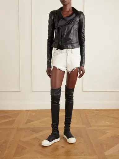 Rick Owens Frayed Denim Shorts | Thumbnail 2 Rick Owens Frayed Denim Shorts | Thumbnail 2
