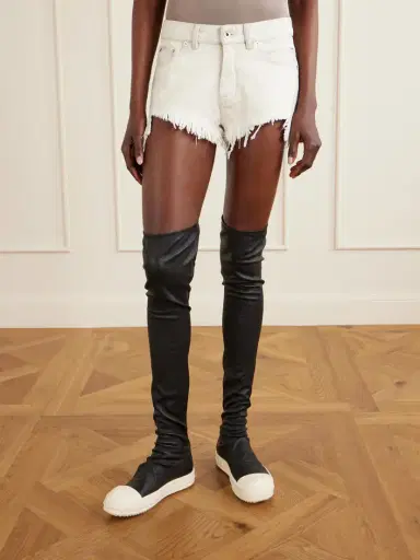 Rick Owens Frayed Denim Shorts | Thumbnail 3 Rick Owens Frayed Denim Shorts | Thumbnail 3