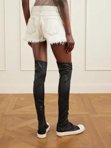 Rick Owens Frayed Denim Shorts | Thumbnail 4 Rick Owens Frayed Denim Shorts | Thumbnail 4