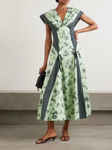 Rosie Assoulin Push Me To The Edge Paneled Printed Cotton-poplin Maxi Dress | Thumbnail 2