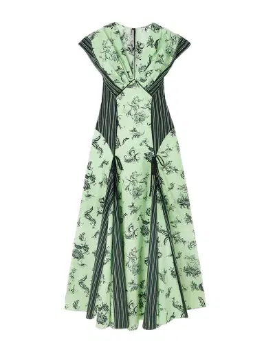 Rosie Assoulin Push Me To The Edge Paneled Printed Cotton-poplin Maxi Dress | Thumbnail 1