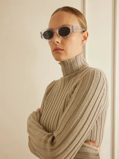 Alaïa Lettering Round-frame Acetate Sunglasses | Thumbnail 2
