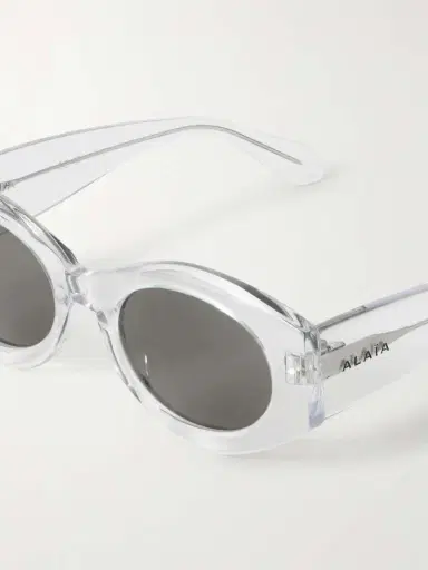 Alaïa Lettering Round-frame Acetate Sunglasses | Thumbnail 5