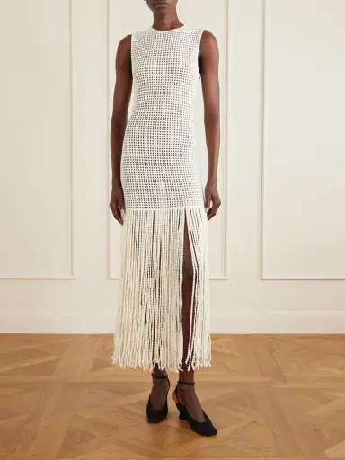 Alaïa Fringed Open-knit Midi Dress | Thumbnail 2