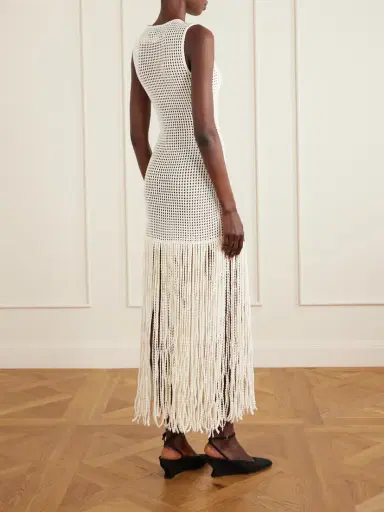 Alaïa Fringed Open-knit Midi Dress | Thumbnail 3