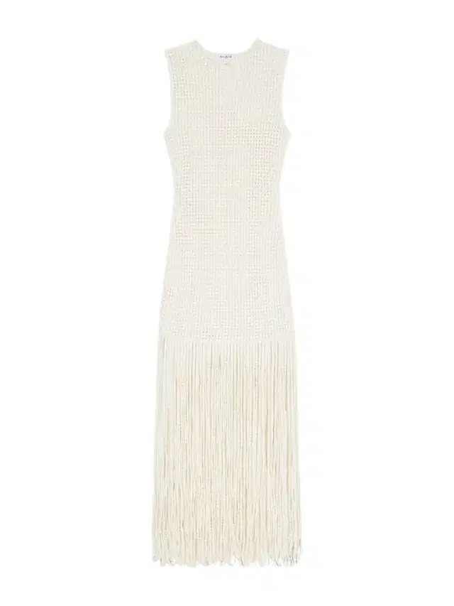Alaïa Fringed Open-knit Midi Dress