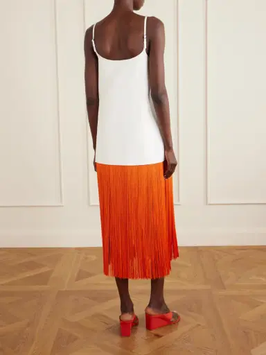 Alaïa Nuisette Fringed Cotton-poplin Midi Dress | Thumbnail 3 Alaïa Nuisette Fringed Cotton-poplin Midi Dress | Thumbnail 3