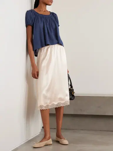 DÔEN Frederica Lace-trimmed Organic Cotton-voile Blouse | Thumbnail 2 DÔEN Frederica Lace-trimmed Organic Cotton-voile Blouse | Thumbnail 2