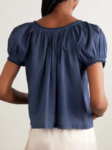 DÔEN Frederica Lace-trimmed Organic Cotton-voile Blouse | Thumbnail 3 DÔEN Frederica Lace-trimmed Organic Cotton-voile Blouse | Thumbnail 3