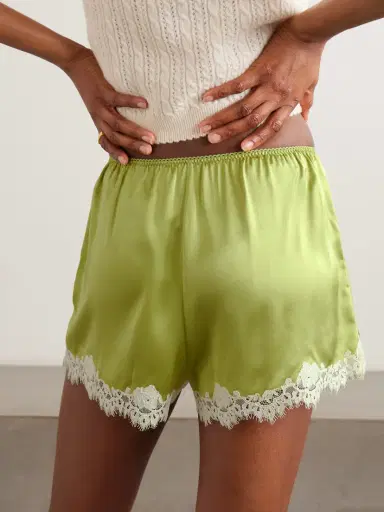 DÔEN Iona Lace-trimmed Silk-satin Shorts | Thumbnail 3 DÔEN Iona Lace-trimmed Silk-satin Shorts | Thumbnail 3