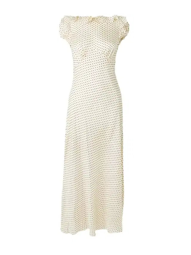 Emerence Ruffled Polka-dot Silk-blend Twill Midi Dress