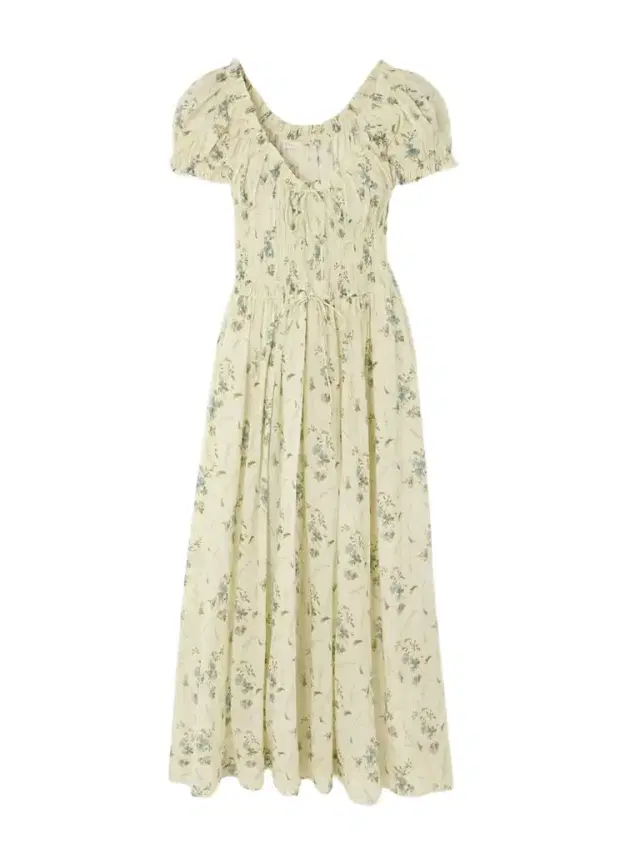 Ashlynn Tie-detailed Shirred Floral-print Organic Cotton-voile Midi Dress
