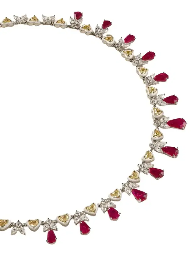 Ribbon 18-karat White Gold, Ruby And Diamond Choker