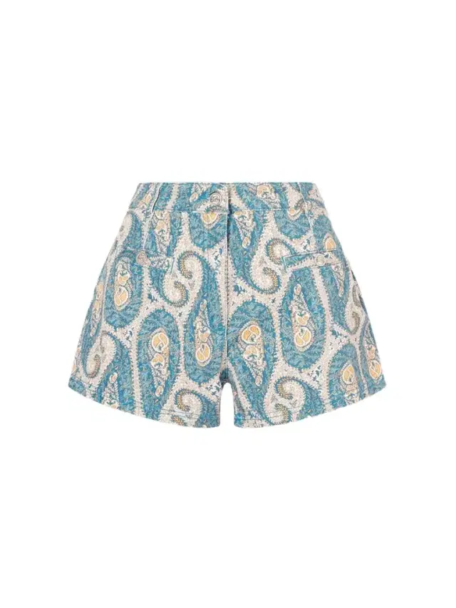 Paisley-print Denim Shorts