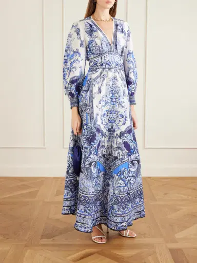 Camilla Crystal-embellished Printed Linen And Silk-blend Maxi Dress | Thumbnail 2