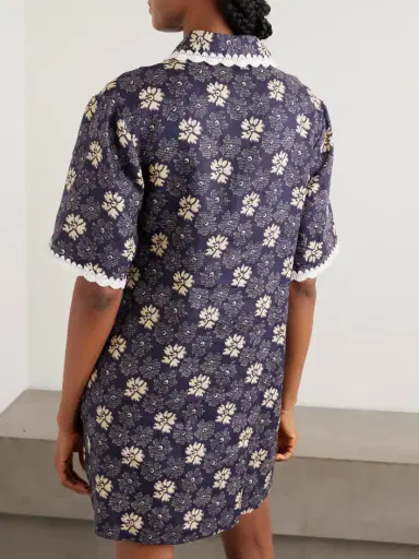 Sea Gloria Embroidered Printed Linen Mini Dress | Thumbnail 3 Sea Gloria Embroidered Printed Linen Mini Dress | Thumbnail 3
