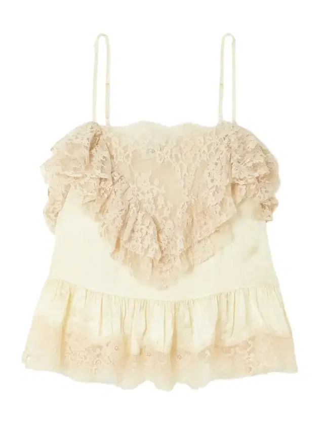 Ethel Ruffled Lace And Satin-jacquard Camisole