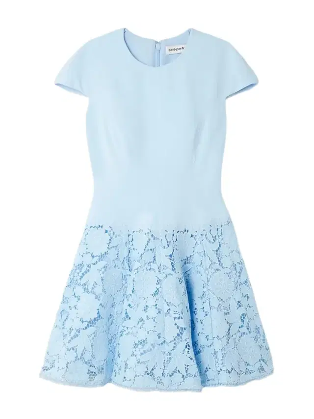 Crepe And Guipure Lace Mini Dress