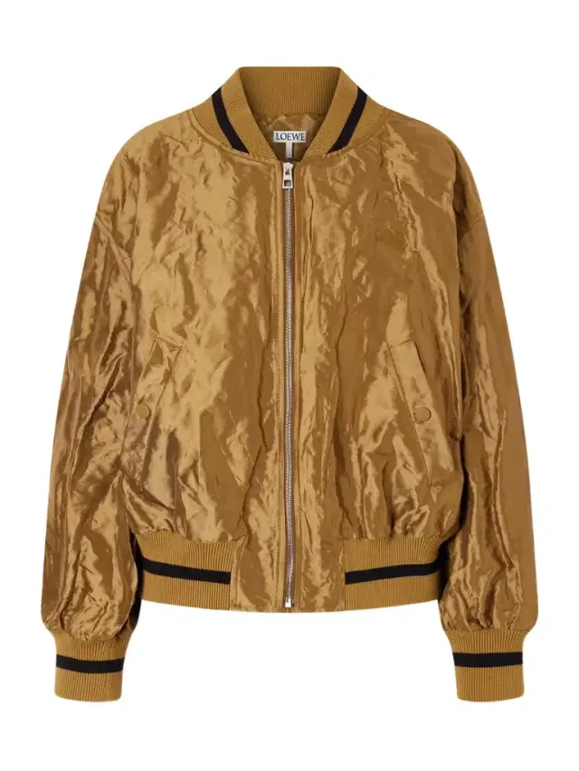 Anagram Crinkled Satin-twill Bomber Jacket