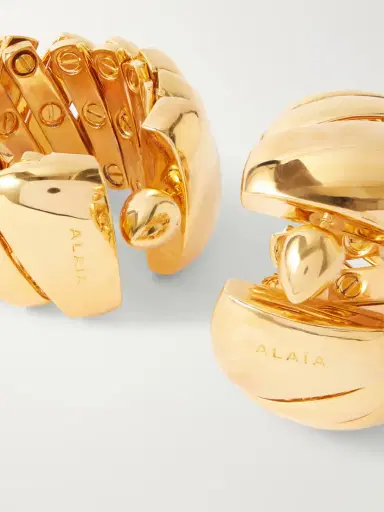 Alaïa Gold-tone Hoop Earrings | Thumbnail 3