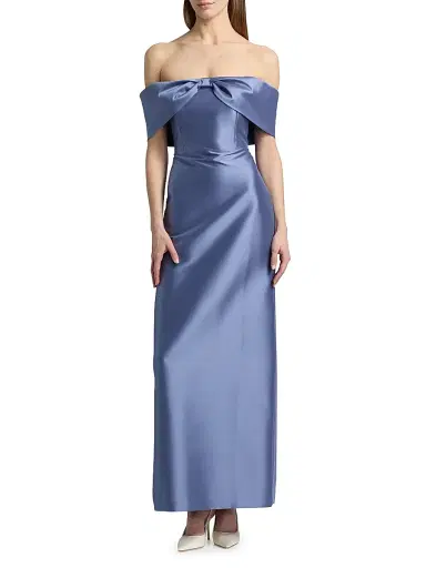 SACHIN & BABI Women's Michelle Bow Satin Gown - Twilight - Size 14 | Thumbnail 3 SACHIN & BABI Women's Michelle Bow Satin Gown - Twilight - Size 14 | Thumbnail 3