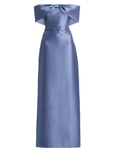 SACHIN & BABI Women's Michelle Bow Satin Gown - Twilight - Size 14 | Thumbnail 1 SACHIN & BABI Women's Michelle Bow Satin Gown - Twilight - Size 14 | Thumbnail 1