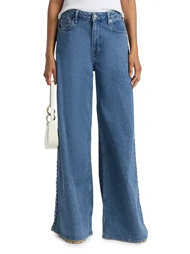 Simkhai Women's Booker Braided Relaxed-Fit Jeans - Bondi - Size 24 | Thumbnail 3 Simkhai Women's Booker Braided Relaxed-Fit Jeans - Bondi - Size 24 | Thumbnail 3