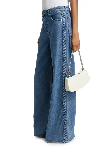 Simkhai Women's Booker Braided Relaxed-Fit Jeans - Bondi - Size 24 | Thumbnail 4 Simkhai Women's Booker Braided Relaxed-Fit Jeans - Bondi - Size 24 | Thumbnail 4