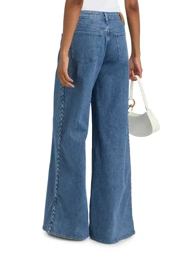 Simkhai Women's Booker Braided Relaxed-Fit Jeans - Bondi - Size 24 | Thumbnail 5 Simkhai Women's Booker Braided Relaxed-Fit Jeans - Bondi - Size 24 | Thumbnail 5