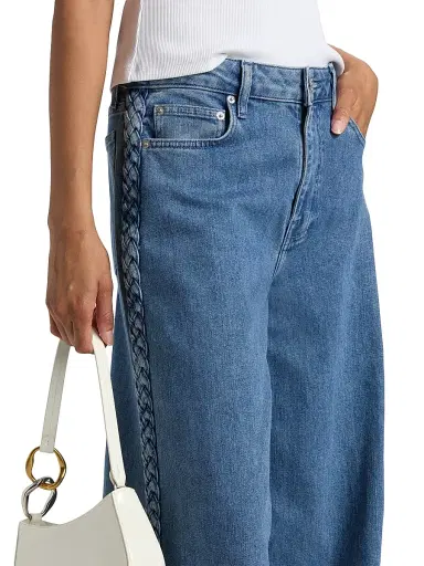 Simkhai Women's Booker Braided Relaxed-Fit Jeans - Bondi - Size 24 | Thumbnail 6 Simkhai Women's Booker Braided Relaxed-Fit Jeans - Bondi - Size 24 | Thumbnail 6