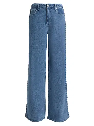 Simkhai Women's Booker Braided Relaxed-Fit Jeans - Bondi - Size 24 | Thumbnail 1 Simkhai Women's Booker Braided Relaxed-Fit Jeans - Bondi - Size 24 | Thumbnail 1