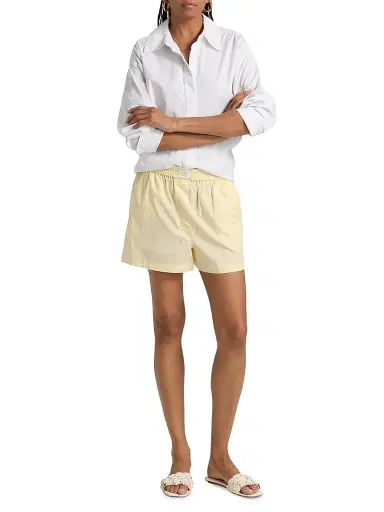 Simkhai Women's Sarah Cotton Shorts - Buttercream Stripe - Size Large | Thumbnail 2 Simkhai Women's Sarah Cotton Shorts - Buttercream Stripe - Size Large | Thumbnail 2