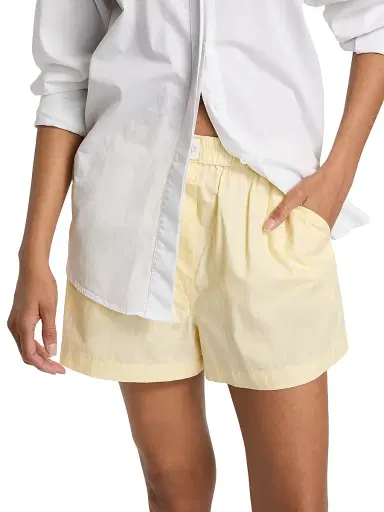 Simkhai Women's Sarah Cotton Shorts - Buttercream Stripe - Size Large | Thumbnail 3 Simkhai Women's Sarah Cotton Shorts - Buttercream Stripe - Size Large | Thumbnail 3
