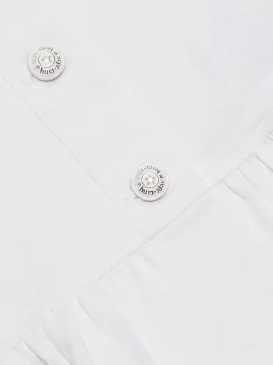 Cinq à Sept Women's Delanie Ruffled Denim Jacket - White - Size XL | Thumbnail 7
