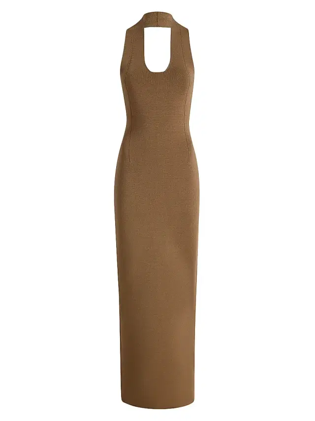 Women's Mahi Halter Knit Maxi Dress - Carob