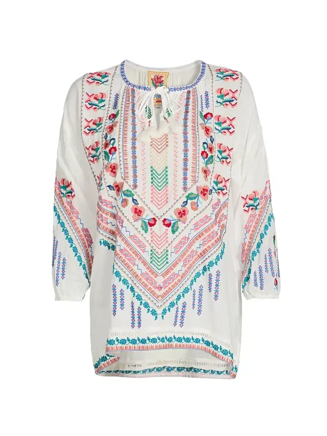 Women's Mia Margot Embroidered Blouse - White