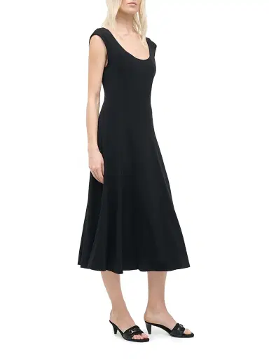 Staud Women's Charlotte Stretch Jersey A-Line Midi-Dress - Black - Size Large | Thumbnail 4 Staud Women's Charlotte Stretch Jersey A-Line Midi-Dress - Black - Size Large | Thumbnail 4