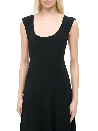 Staud Women's Charlotte Stretch Jersey A-Line Midi-Dress - Black - Size Large | Thumbnail 5 Staud Women's Charlotte Stretch Jersey A-Line Midi-Dress - Black - Size Large | Thumbnail 5
