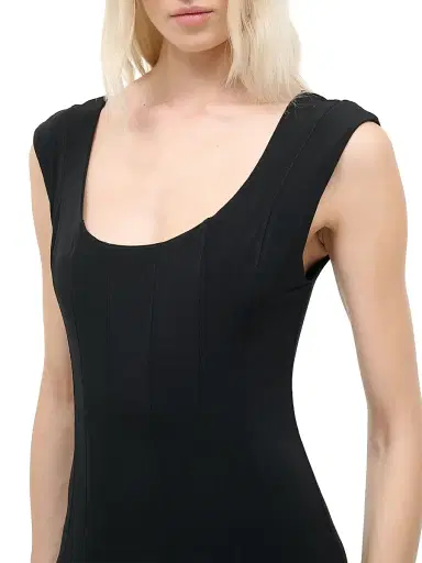 Staud Women's Charlotte Stretch Jersey A-Line Midi-Dress - Black - Size Large | Thumbnail 6 Staud Women's Charlotte Stretch Jersey A-Line Midi-Dress - Black - Size Large | Thumbnail 6