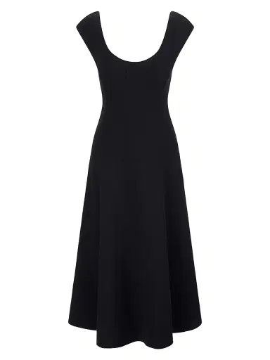 Staud Women's Charlotte Stretch Jersey A-Line Midi-Dress - Black - Size Large | Thumbnail 1 Staud Women's Charlotte Stretch Jersey A-Line Midi-Dress - Black - Size Large | Thumbnail 1