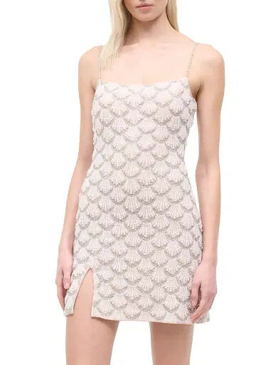 Staud Women's Las Palmas Beaded Minidress - Pearl - Size Large | Thumbnail 2 Staud Women's Las Palmas Beaded Minidress - Pearl - Size Large | Thumbnail 2