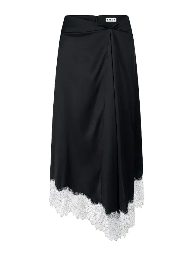 Women's Sonoma Lace-Trim Silk Midi-Skirt - Black