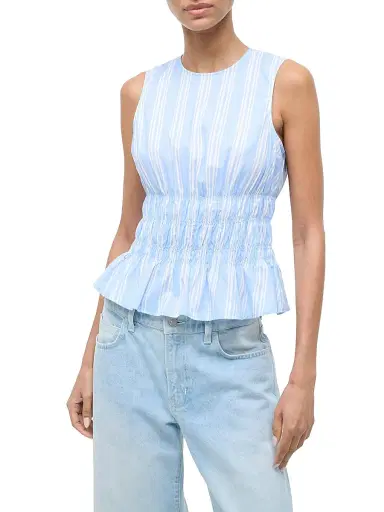 Staud Women's Culver Striped Sleeveless Top - Ventura Stripe - Size XL | Thumbnail 3