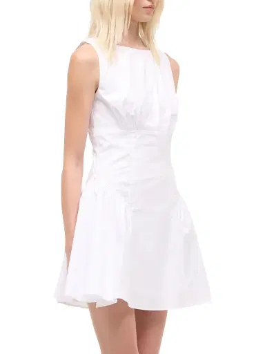 Staud Women's Gwen Cotton Poplin A-Line Minidress - White - Size 12 | Thumbnail 5
