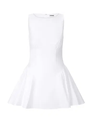 Staud Women's Gwen Cotton Poplin A-Line Minidress - White - Size 12 | Thumbnail 1