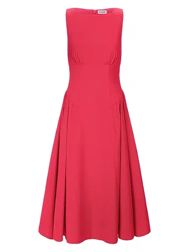 Staud Women's Gwen Cotton Sleeveless A-Line Midi-Dress - Cherry - Size 12 | Thumbnail 1
