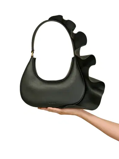 Cult Gaia Women's Zoella Asymmetric Leather Shoulder Bag - Black | Thumbnail 2