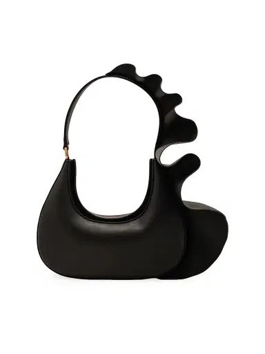 Cult Gaia Women's Zoella Asymmetric Leather Shoulder Bag - Black | Thumbnail 1