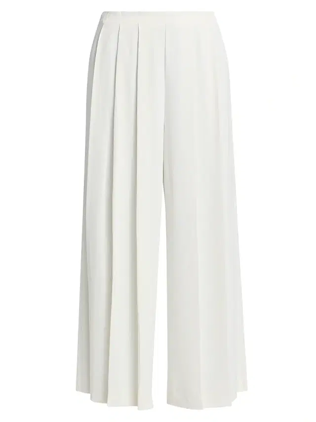 L'AGENCE Women's Novalynn Pleated Crop Pants - White