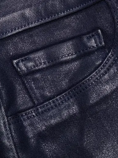 L'AGENCE Women's Scottie Coated High-Rise Wide-Leg Jeans - Deep Midnight Coated | Thumbnail 7